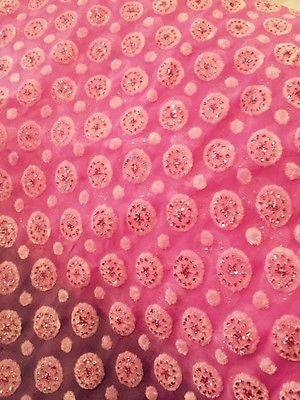Burnout Chiffon velvet circles and spangle glitter fabric 50' Wide M187 Mtex - Midland Textiles & Fabric