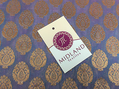 Pure Silk Indian Banarsi Floral Woven Golden Metallic Brocade 45' M260 Mtex - Midland Textiles & Fabric