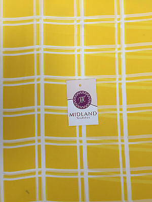 Sun Yellow and Off white window pane check crepe chiffon fabric 58