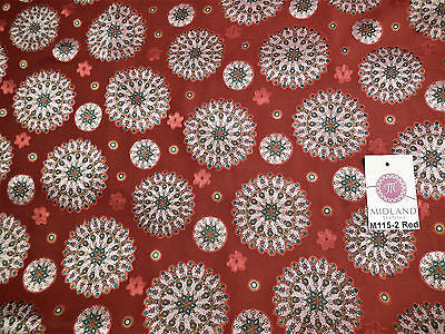 Burnout Satin Chiffon Mandalas Printed Dress Fabric 58