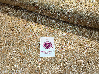 Metallic Paisley brocade Banarsi fabric 44