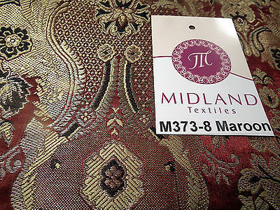 Indian Banarsi Gold Metallic Ornamental floral brocade fabric M373 Mtex 40' wide - Midland Textiles & Fabric