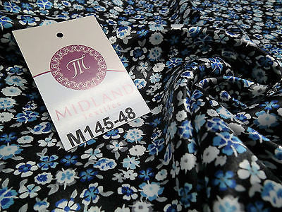 Floral Ditsy Printed Silky Smooth Satin Dress Fabric 58' Wide M145-46-47-48 - Midland Textiles & Fabric