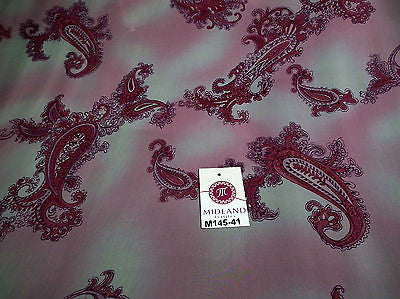 Pink Paisley Printed chiffon Dress fabric 45
