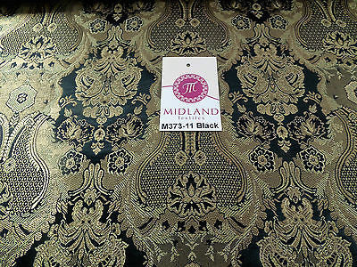 Indian Banarsi Gold Metallic Ornamental floral brocade fabric M373 Mtex 40' wide - Midland Textiles & Fabric