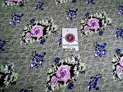 Soft olive floral pink rose printed chiffon fabric 44