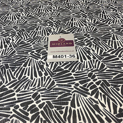 Navy and White Chiffon Youryu High Street Printed Dress Fabric 58" M401-36 Mtex - Midland Textiles & Fabric