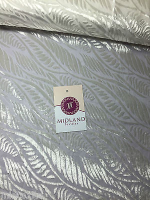 Pearl White Leaf Abstract Burnout Pattern  Semi Transparent 55