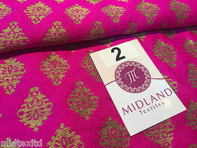 Indian Gold paisley flower banarsi metallic brocade fabric 44' M390 Mtex - Midland Textiles & Fabric