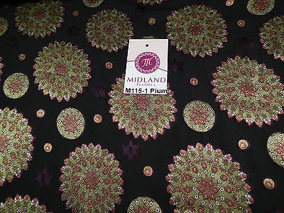 Burnout Satin Chiffon Mandalas Printed Dress Fabric 58' M115 Mtex - Midland Textiles & Fabric