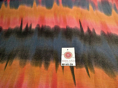 Bold Horizontal Gradient multi coloured printed Crinkle fabric 58