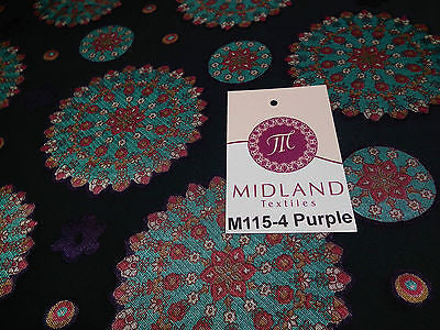 Burnout Satin Chiffon Mandalas Printed Dress Fabric 58' M115 Mtex - Midland Textiles & Fabric