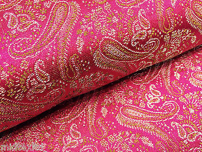 Metallic Paisley brocade Banarsi fabric 44