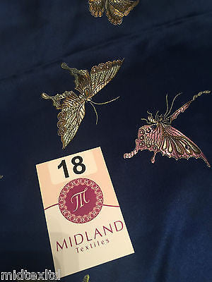 CHINESE ORIENTAL BUTTERFLY BROCADE SILKY SATIN DRESS FABRIC 44' wide Mtex M57 - Midland Textiles & Fabric