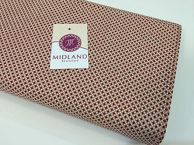 Red Scandi 100% Cotton Christmas themed Patchwork and Crafting  Fabric 45' Mtex - Midland Textiles & Fabric