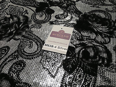 Metallic Flocked Jersey one way stretch sequin dress fabric 55' wide M638 Mtex - Midland Textiles & Fabric