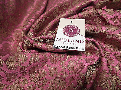 Indian  Floral Gold Metallic faux silk banarsi Brocade 44' Wide M377 - Midland Textiles & Fabric