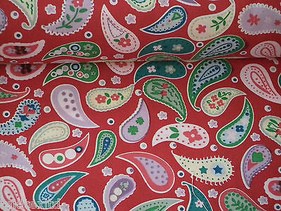 Paisley Print 100% Cotton Poplin Fabric, 45' Craft Cotton Wide M25 Mtex - Midland Textiles & Fabric