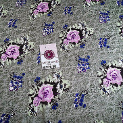 Soft olive floral pink rose printed chiffon fabric 44