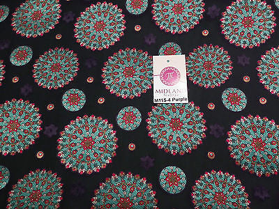 Burnout Satin Chiffon Mandalas Printed Dress Fabric 58