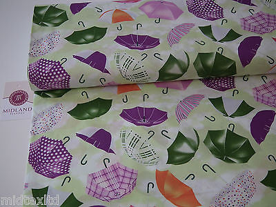 Umbrella Print 100% Cotton Poplin Fabric, 45