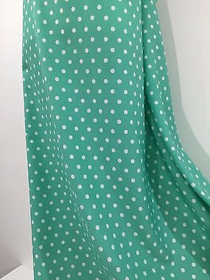 Aqua green polka dot peachskin crepe dress fabric 58' M252 Mtex - Midland Textiles & Fabric