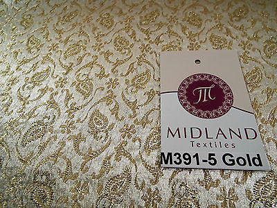 Indian Embroided Floral Metallic Banarsi Brocade Fabric 44' M391 Mtex - Midland Textiles & Fabric