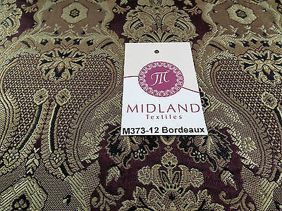 Indian Banarsi Gold Metallic Ornamental floral brocade fabric M373 Mtex 40' wide - Midland Textiles & Fabric