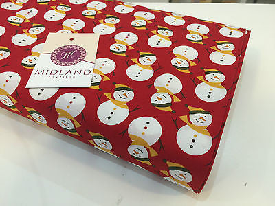 Red Christmas themed Characters 100% Cotton Patchwork & Crafting Fabric 45" - Midland Textiles & Fabric