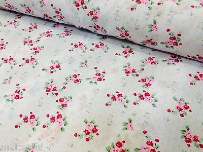 Vintage  floral ditsy Shabby Chic poly cotton printed fabric 44' Wide M341 Mtex - Midland Textiles & Fabric