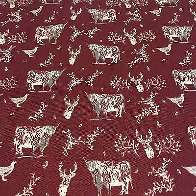 Wine Highland Scottish Tartan 100% Cotton craft and quilting Fabric 45' M677 - Midland Textiles & Fabric