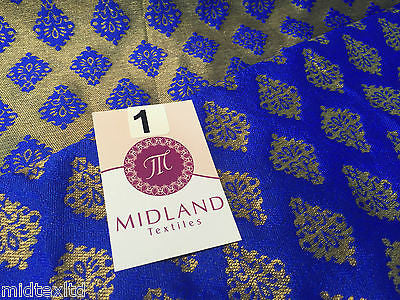 Indian Gold paisley flower banarsi metallic brocade fabric 44' M390 Mtex - Midland Textiles & Fabric