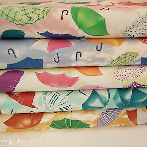 Umbrella Print 100% Cotton Poplin Fabric, 45