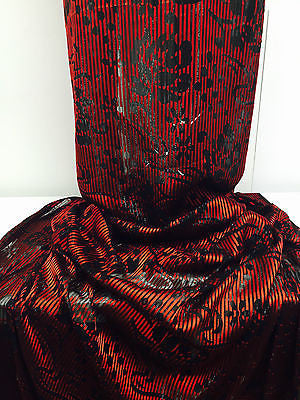 Pin striped Floral Burnout Georgette Chiffon fabric 45" M145-36-37 Mtex - Midland Textiles & Fabric