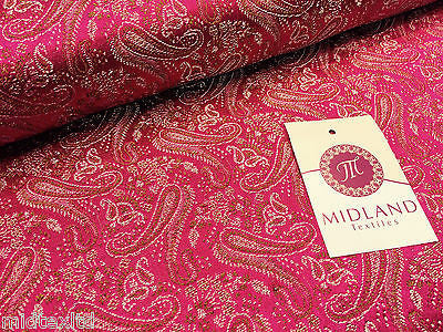 Metallic Paisley brocade Banarsi fabric 44' Wide M248 Mtex - Midland Textiles & Fabric