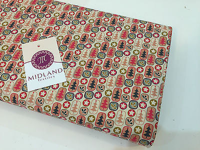 Multi Scandi 100% Cotton Christmas themed Patchwork & Crafting  Fabric 45' Mtex - Midland Textiles & Fabric