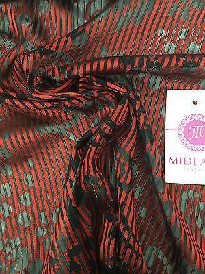 Pin striped Floral Burnout Georgette Chiffon fabric 45' M145-36-37 Mtex - Midland Textiles & Fabric