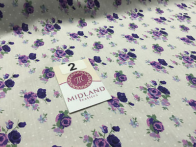 Vintage Floral Rose Spotted Print Poly Cotton Fabric 44' Wide M356 Mtex - Midland Textiles & Fabric