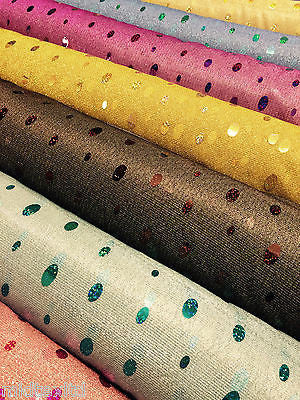 Oval holographic contrasting sequins Knit Fancy dress fabric 58" M151 Mtex - Midland Textiles & Fabric