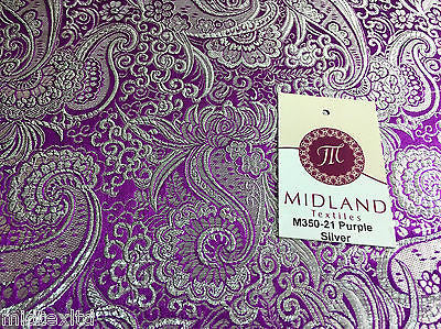Paisley Metallic Brocade Fabric 58' wide for Jackets and waistcoats M350 Mtex - Midland Textiles & Fabric