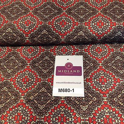 Woven Tussar 100% Silk Printed dress and cushion Fabric 44' M680 Mtex - Midland Textiles & Fabric