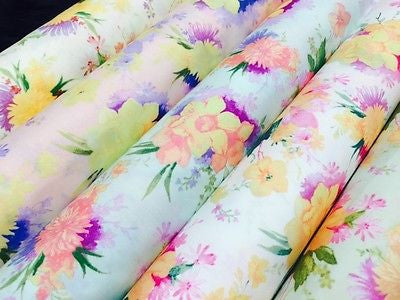 Vintage Abstract Floral Printed Fabric 100% Cotton Poplin  44' Wide  M531 Mtex - Midland Textiles & Fabric