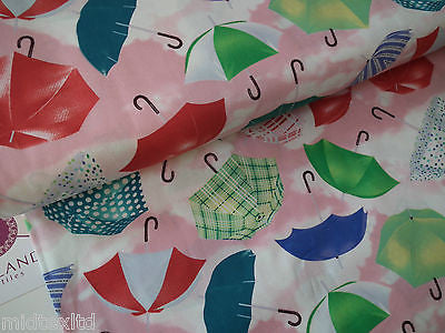 Umbrella Print 100% Cotton Poplin Fabric, 45' Wide. Craft Cotton M26 Mtex - Midland Textiles & Fabric