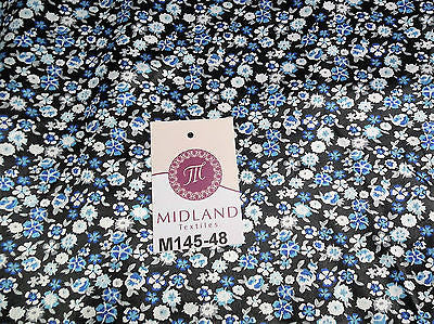 Floral Ditsy Printed Silky Smooth Satin Dress Fabric 58' Wide M145-46-47-48 - Midland Textiles & Fabric