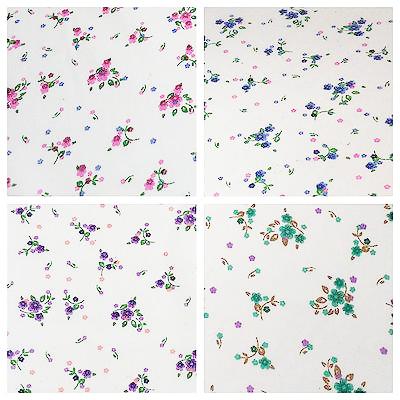 Ditsy Floral Printed on white Super Soft Polycotton Fabric 45' Wide M542 Mtex - Midland Textiles & Fabric