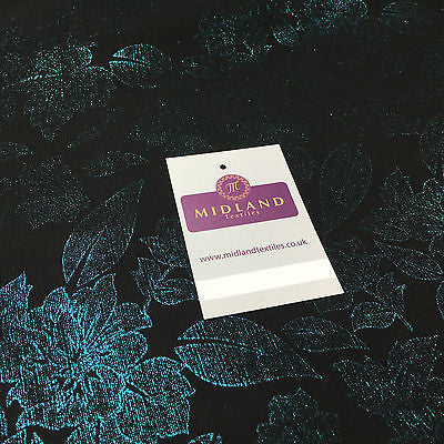 Black Floral Crinkle foggy foil chiffon printed dance fabric 44' M694 Mtex - Midland Textiles & Fabric