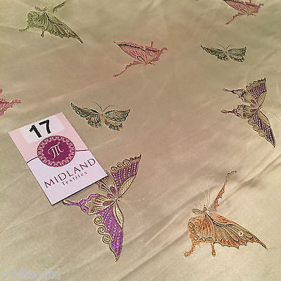 CHINESE ORIENTAL BUTTERFLY BROCADE SILKY SATIN DRESS FABRIC 44' wide Mtex M57 - Midland Textiles & Fabric