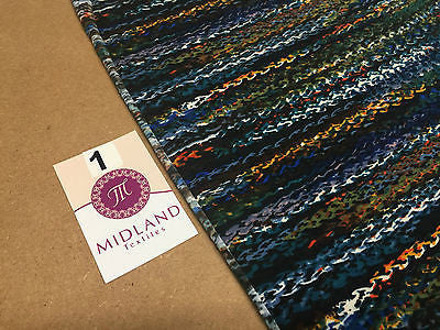 Multi Coloured Striped printed ity Jersey Lycra Stretch Fabric 58' M167 Mtex - Midland Textiles & Fabric