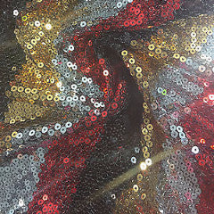 45 Degrees Diagonal Stripe Sew on Sequins Net Dress Fabric 58