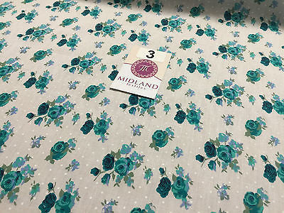 Vintage Floral Rose Spotted Print Poly Cotton Fabric 44' Wide M356 Mtex - Midland Textiles & Fabric